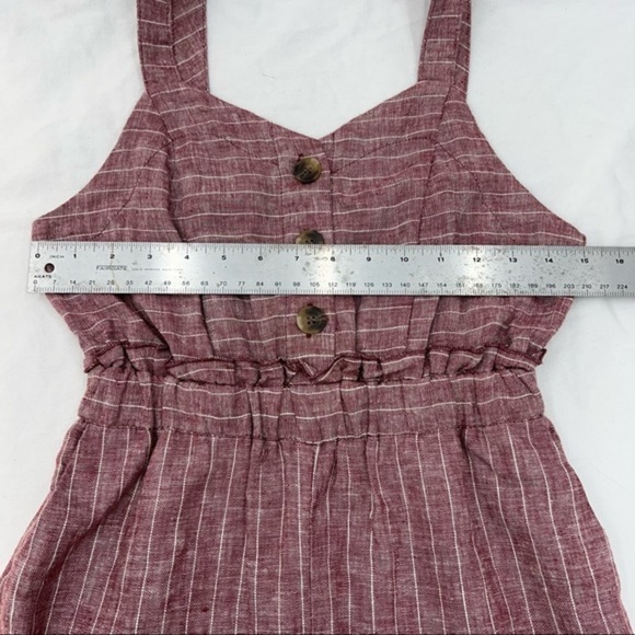 Romeo & Juliet Couture NWT Button Linen Jumpsuit wide leg lagenlook striped S - Picture 7 of 14